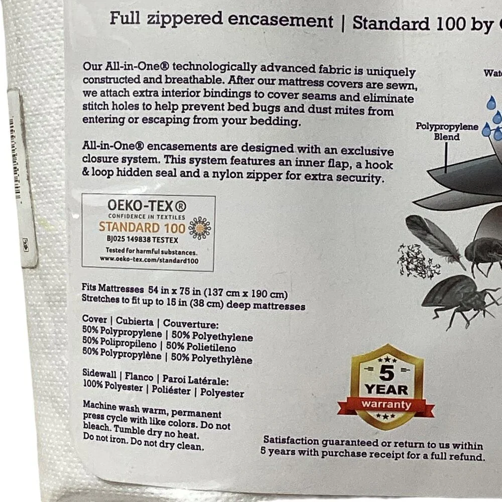 All-In-One Full Zippered Mattress Protector with Bed Bug Blocker
